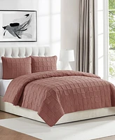 Vcny Home Solid Square 3-Piece Quilt Set