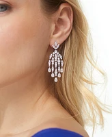 Eliot Danori Silver-Tone Crystal Chandelier Earrings