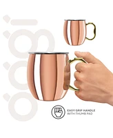 Oggi Set of 2 20oz Copper Plated Stainless Steel Moscow Mule Mugs