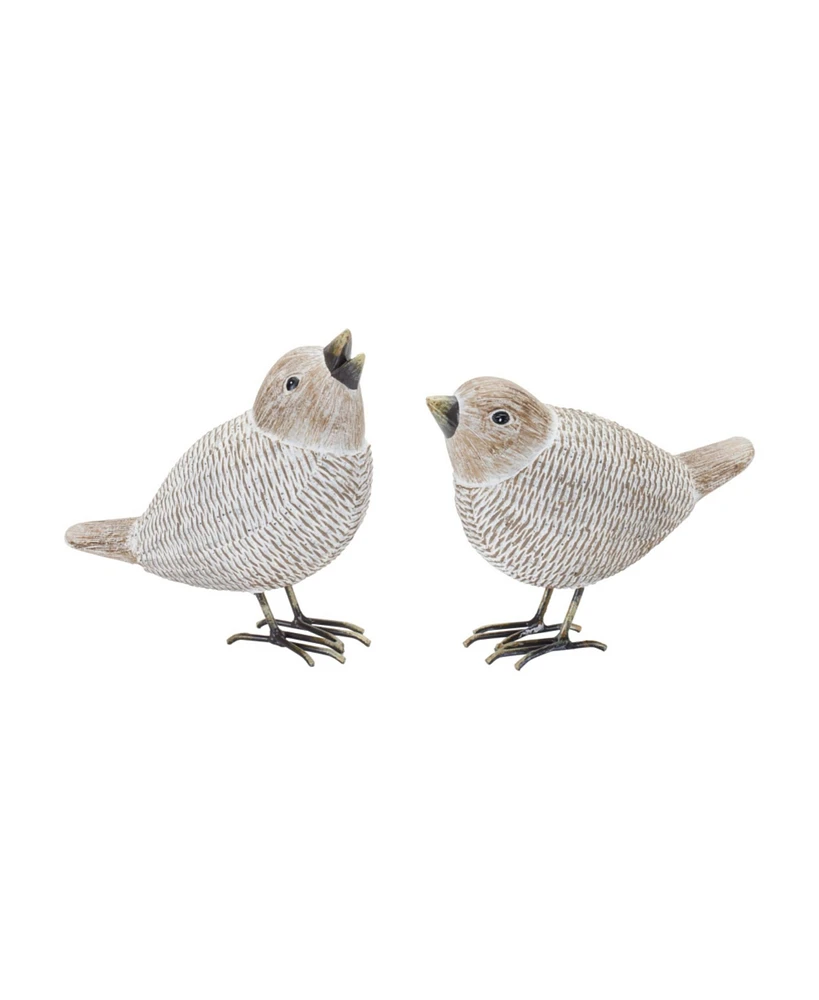 Slickblue Wicker Standing Bird Figurine (Set of 2)