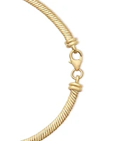 Italian Gold Polished Half Round Snake Link 18" Chain Necklace in 10k Gold