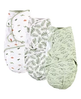 Hudson Baby Boys Quilted Cotton Swaddle Wrap 3pk, Space, 0-3 Months