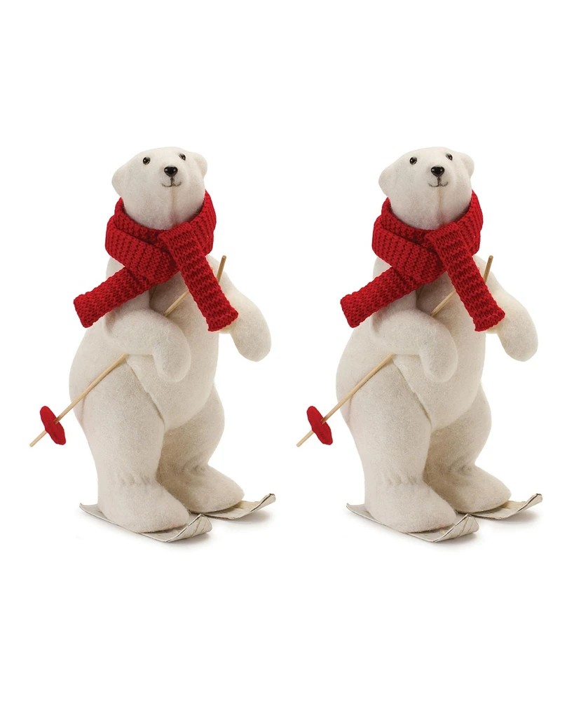 Slickblue Polar Bear On Skis (Set of 2)