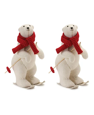 Slickblue Polar Bear On Skis (Set of 2)