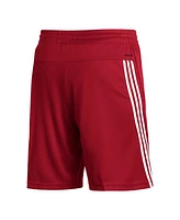 Adidas Men's Red Manchester United Club Crest Three-Stripe Aeroready Shorts