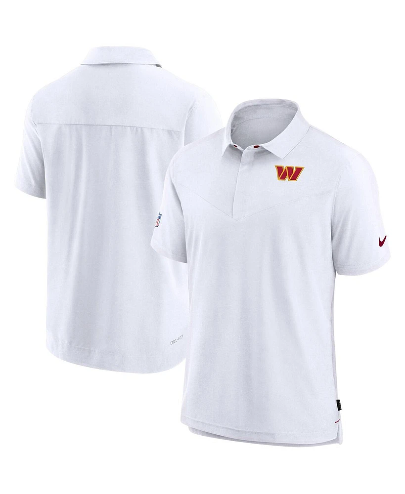 Nike Men's White Washington Commanders Sideline Lockup Performance Polo