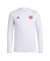 Adidas Men's White New York Red Bulls Local Stoic Long Sleeve T-Shirt