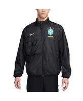 Nike Men's Black Brazil National Team 2024 Halo Anthem Performance Full-Zip Jacket