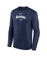 Nike Men's Navy Seattle Mariners Authentic Collection Practice Performance Long Sleeve T-Shirt