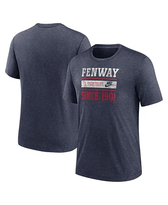 Nike Men's Heather Navy Boston Red Sox Cooperstown Collection Local Stack Tri-Blend T-Shirt