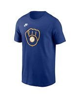 Nike Men's Royal Milwaukee Brewers Cooperstown Collection Team Logo T-Shirt