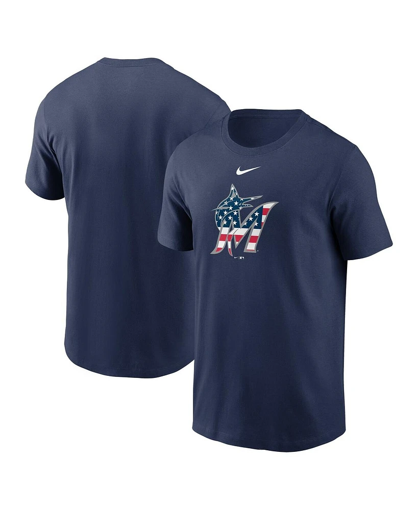 Nike Men's Navy Miami Marlins Americana T-Shirt