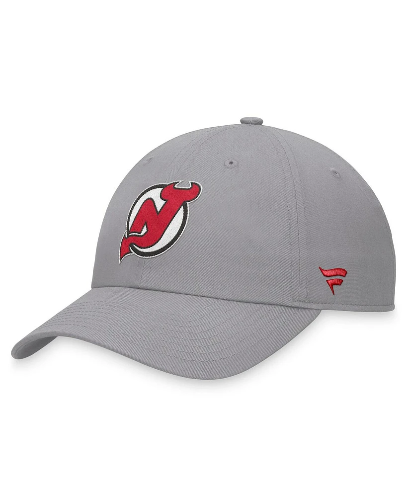 Fanatics Men's Gray New Jersey Devils Extra Time Adjustable Hat