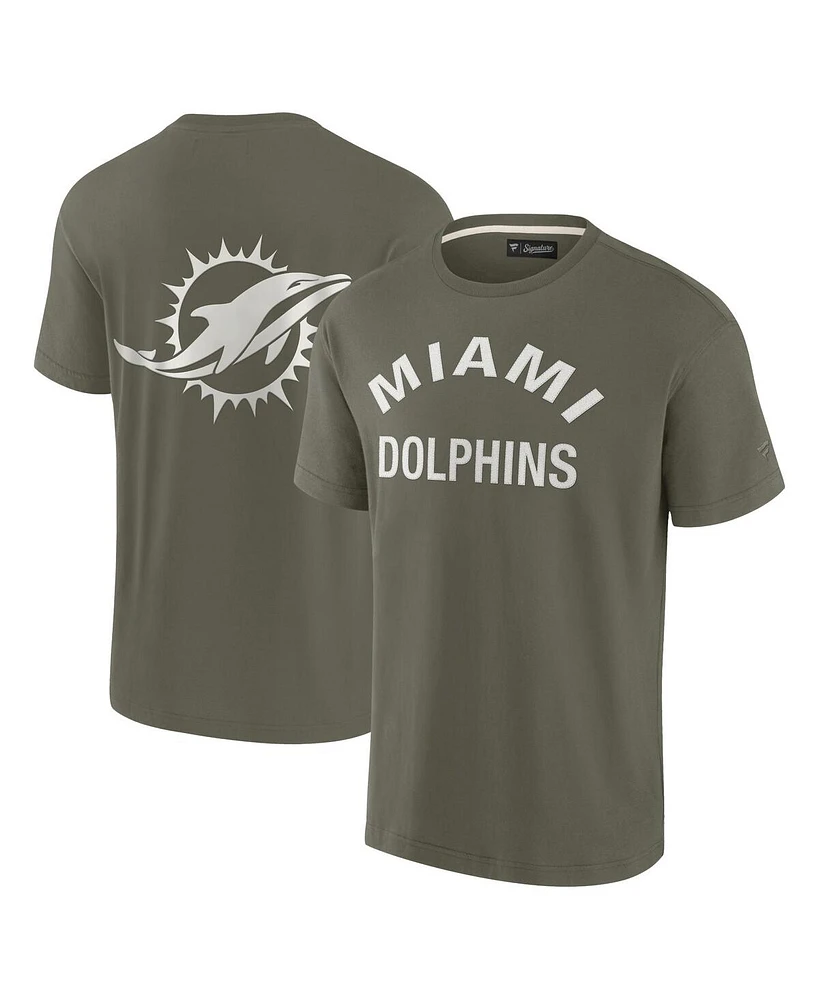 Fanatics Men's and Women's Olive Miami Dolphins Elements Super Soft Short Sleeve T-Shirt