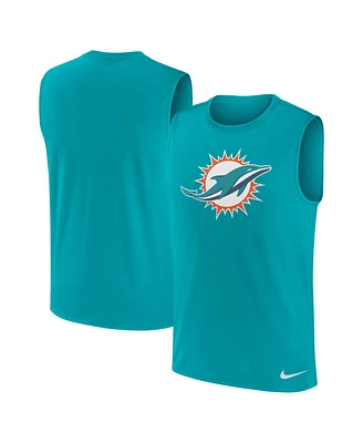 Nike Men's Aqua Miami Dolphins Blitz Legend Muscle Perform Tank Top