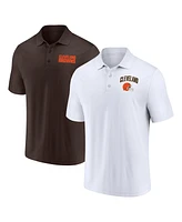 Fanatics Men's Black/White Cleveland Browns 2-Pack Push Back Polo Combo