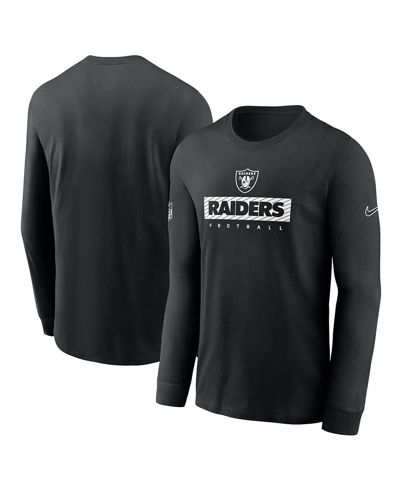 Nike Men's Black Las Vegas Raiders Sideline Performance Long Sleeve T-Shirt