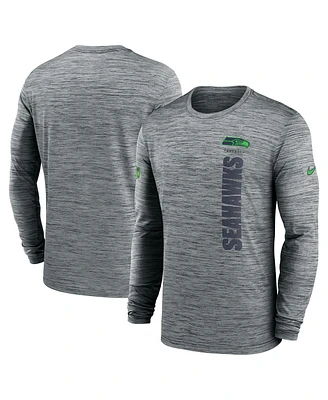 Nike Men's Gray Seattle Seahawks 2024 Sideline Velocity Performance Long Sleeve T-Shirt