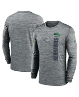 Nike Men's Gray Seattle Seahawks 2024 Sideline Velocity Performance Long Sleeve T-Shirt