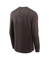 Nike Men's Brown Cleveland Browns Sideline Performance Long Sleeve T-Shirt