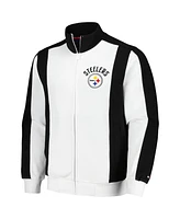 Tommy Hilfiger Men's White/Black Pittsburgh Steelers Nolan Full-Zip Track Jacket