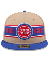 New Era Men's Tan/Blue Detroit Pistons 2024 Nba Draft 9FIFTY Snapback Hat