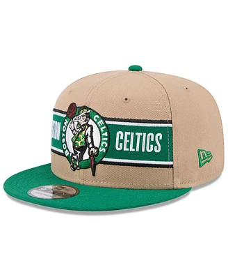 New Era Men's Tan/Kelly Green Boston Celtics 2024 Nba Draft 9FIFTY Snapback Hat