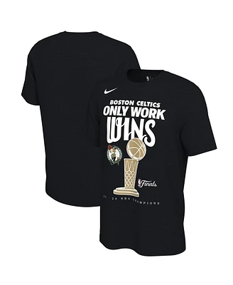 Nike Men's Black Boston Celtics 2024 Nba Finals Champions Celebration Trophy T-Shirt