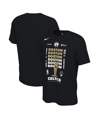 Nike Men's Black Boston Celtics 2024 Nba Finals Champions Celebration Expressive T-Shirt