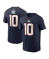 Nike Men's Bo Nix Navy Denver Broncos 2024 Nfl Draft Player Name Number T-Shirt