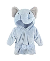 Hudson Baby Baby Boys Plush Pool and Beach Robe Cover-ups, Blue Elephant