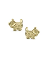 Bling Jewelry Tiny Mini Bff Animal Lover Pet Dog Breed Maltese Yorkie Schnauzer Terrier Stud Earrings Cartilage Ear Lobe For Women 10K Yellow Gold Scr