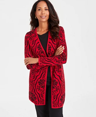 Jm Collection Petite Baroque Cardigan Sweater, Created for Macy's