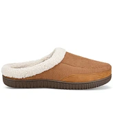 Haggar Men's Rolled Collar Fleece Lined Indoor/Outdoor Corduroy Clog Slipper