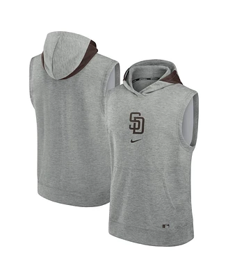 Nike Men's Heather Gray San Diego Padres Authentic Collection Early Work Performance Sleeveless Pullover Hoodie