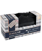 Haggar Men's Ribbed Fabric Chukka Boot Indoor/Outdoor House Slipper with Cozy Fleece Lining