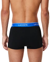 Lacoste Men's 3-Pack Regular-Fit Logo Waistband Trunk Underwear