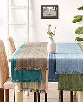 Design Imports Variegated Fringe Table Runner