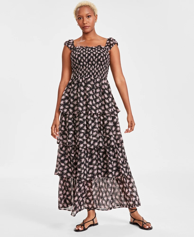 And Now This Women's Smocked Tiered Maxi Dress, Created for Macy's