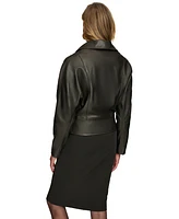 Donna Karan New York Women's Asymmetric Leather Moto Jacket