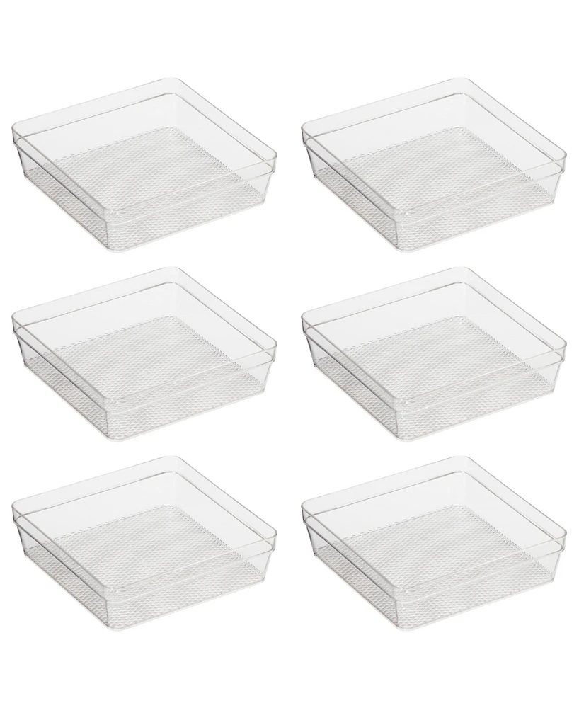 Oggi - Set of 6 - 6" X 6.25" Clear Drawer Organizer