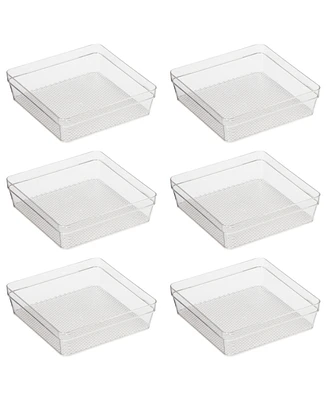 Oggi - Set of 6 - 6" X 6.25" Clear Drawer Organizer