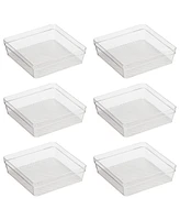 Oggi - Set of 6 - 6" X 6.25" Clear Drawer Organizer