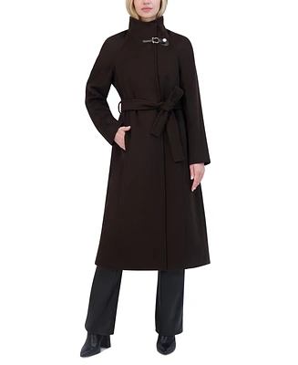 Tahari Women's Wing-Collar Embellished Toggle Coat