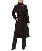 Tahari Women's Wing-Collar Embellished Toggle Coat