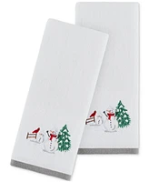 Holiday Lane Snowman Embroidered 2-Pc. Hand Towel Set, Created for Macy's