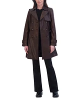Tahari Women's Natalie Belted Leather Trench Coat