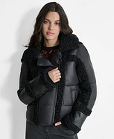 Dkny Women's Sherpa-Trim Puffer Jacket