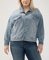 Silver Jeans Co. Plus Denim Trucker Jacket