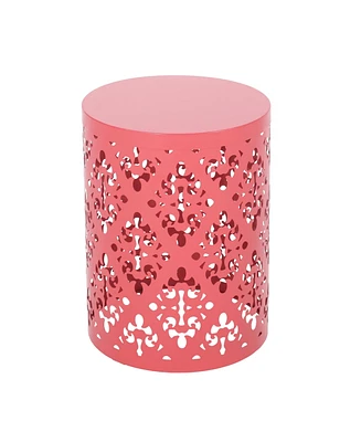 Simplie Fun Modern Iron Cut Side Table with Cylindrical Design